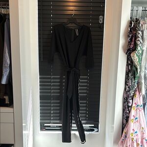 Anthropologie Black Sleeveless Jumpsuit with Tie Waist